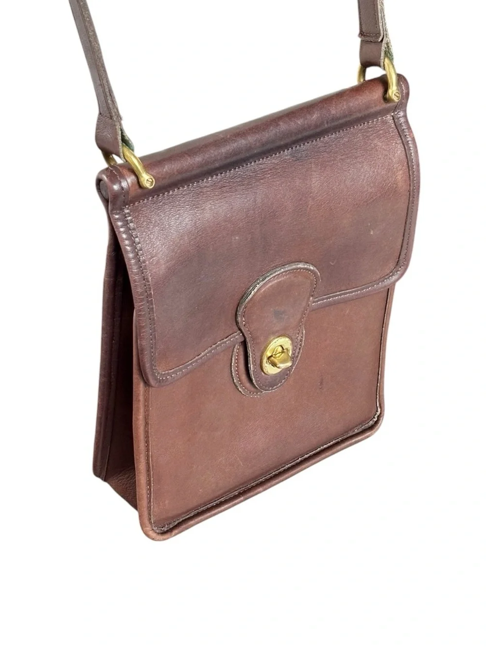 Coach Vintage Classic 92-93 Murphy Bag in Brown leather w/turnlock brass closure